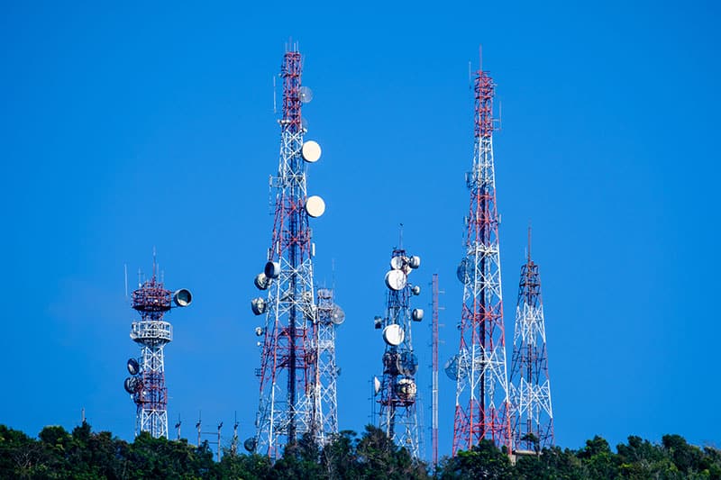 Image of NAI pre-terminated cable assemblies used on cell towers to connect base equipment to transmitters and receivers.